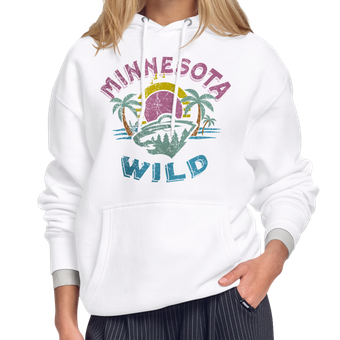 Women's Starter White Minnesota Wild Tonal Beach Hoodie
