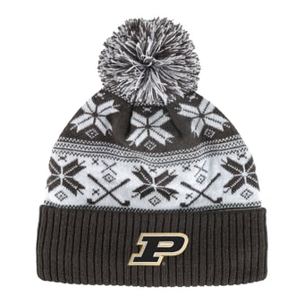 Unisex Ahead  Charcoal Purdue Boilermakers Cuffed Knit Hat with Pom