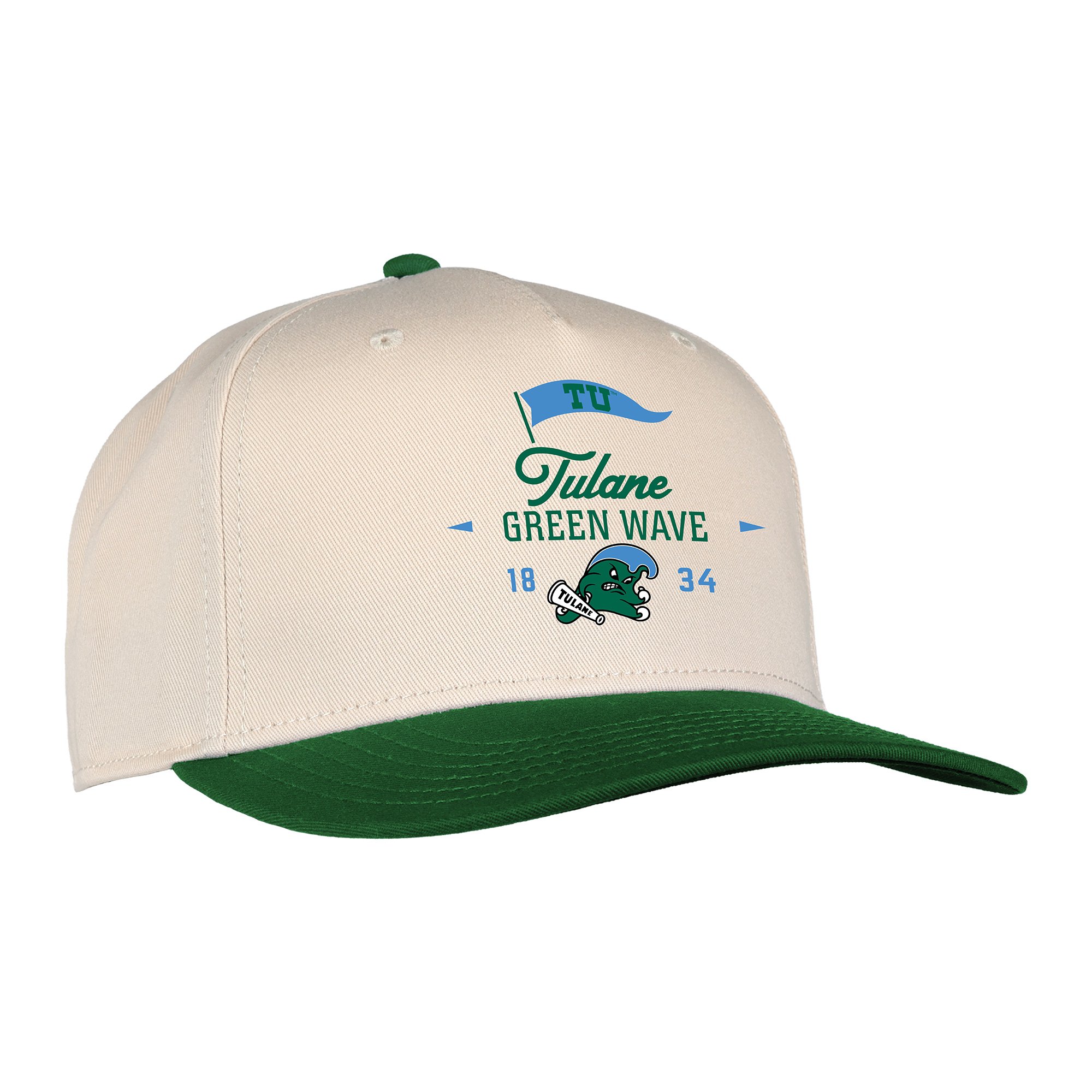 Unisex Ahead  Cream Tulane Green Wave The 1995 Adjustable Hat
