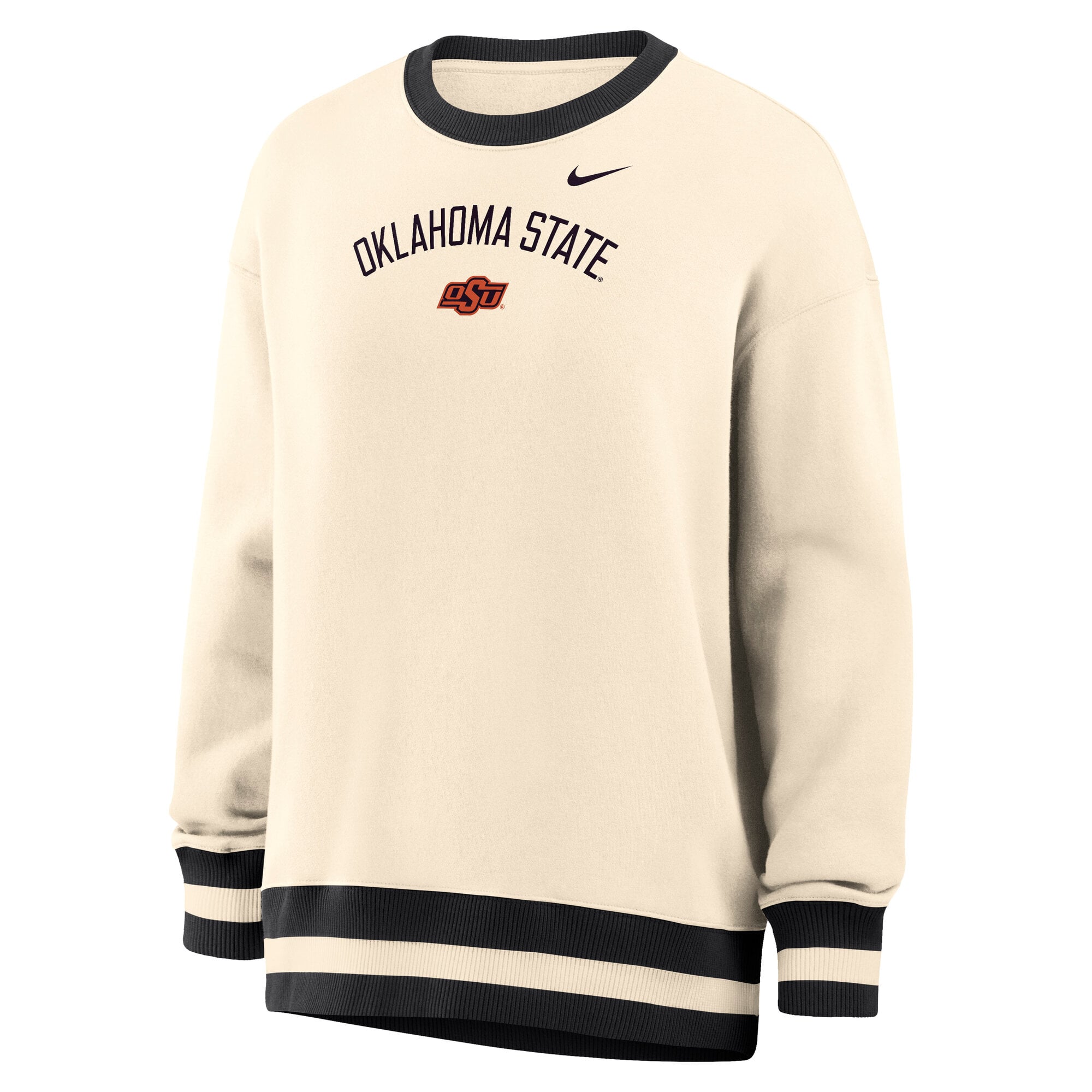 Women's Nike Natural Oklahoma State Cowboys Oversized Phoenix Fleece Sweatshirt