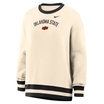 Women's Nike Natural Oklahoma State Cowboys Oversized Phoenix Fleece Sweatshirt