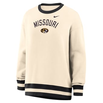 Women's Nike Natural Missouri Tigers Oversized Phoenix Fleece Sweatshirt