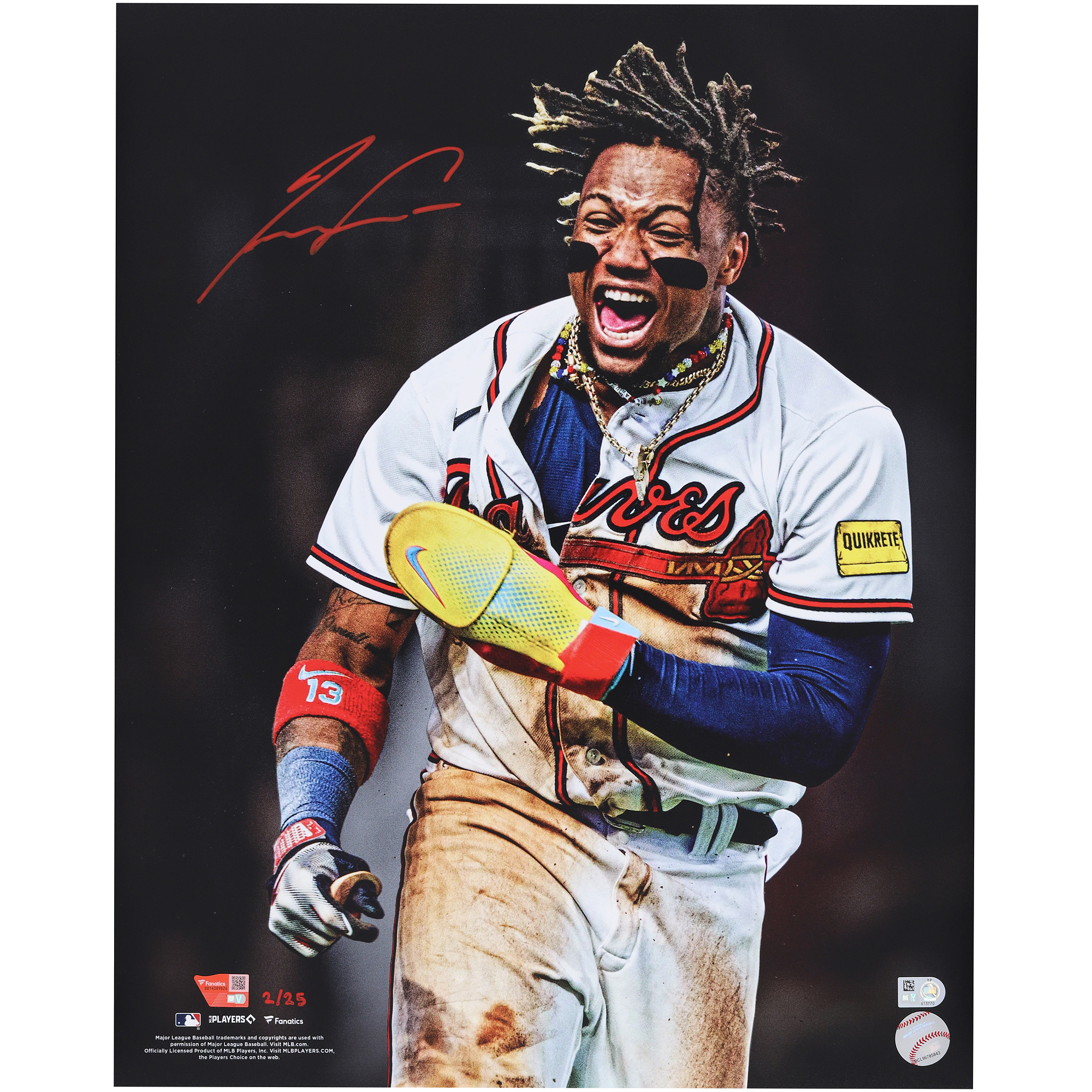 Ronald Acuna Jr. Atlanta Braves Autographed 16" x 20" Unleashed Photograph - Limited Edition of 25