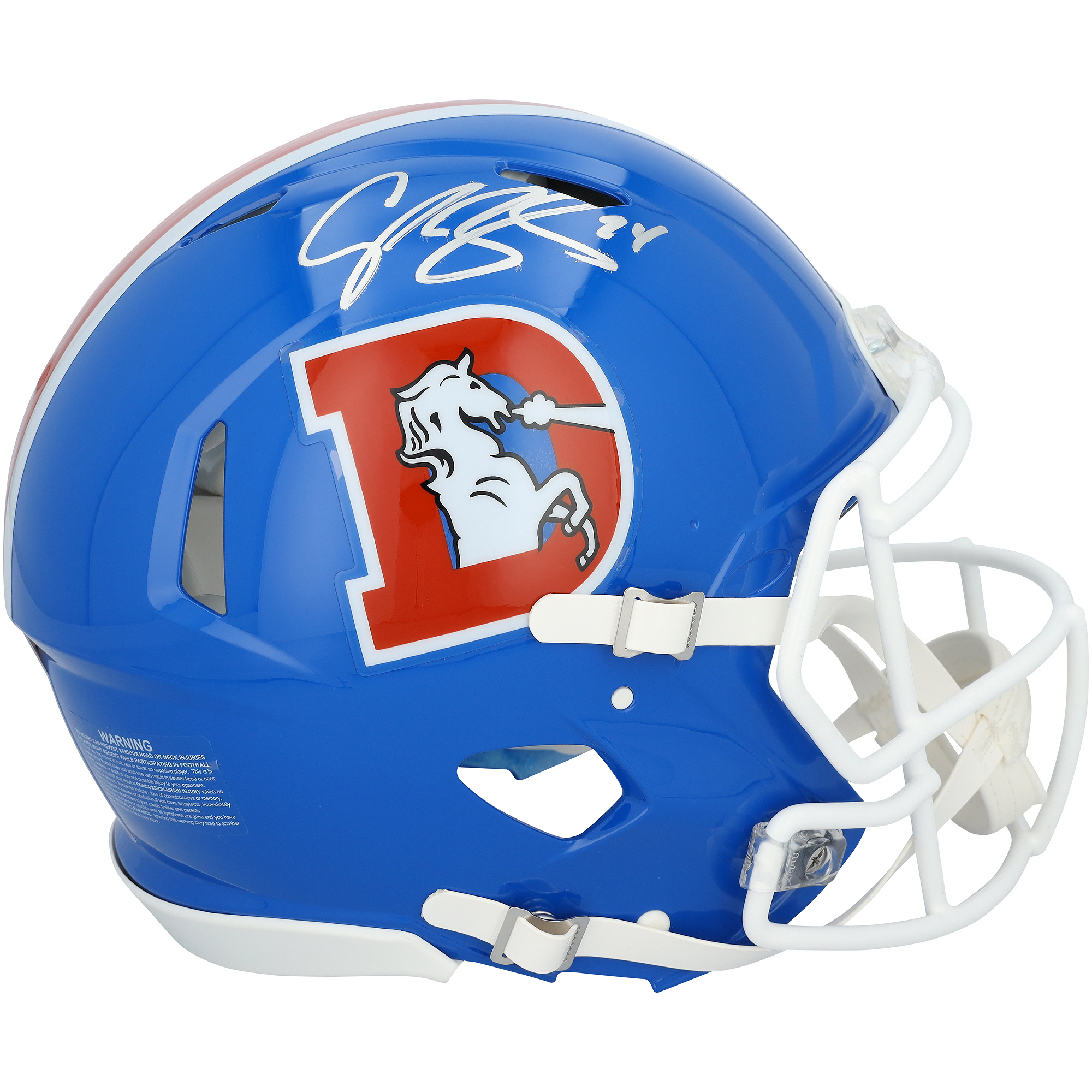 Champ Bailey Denver Broncos Autographed Riddell 1975-1996 Throwback Speed Authentic Helmet