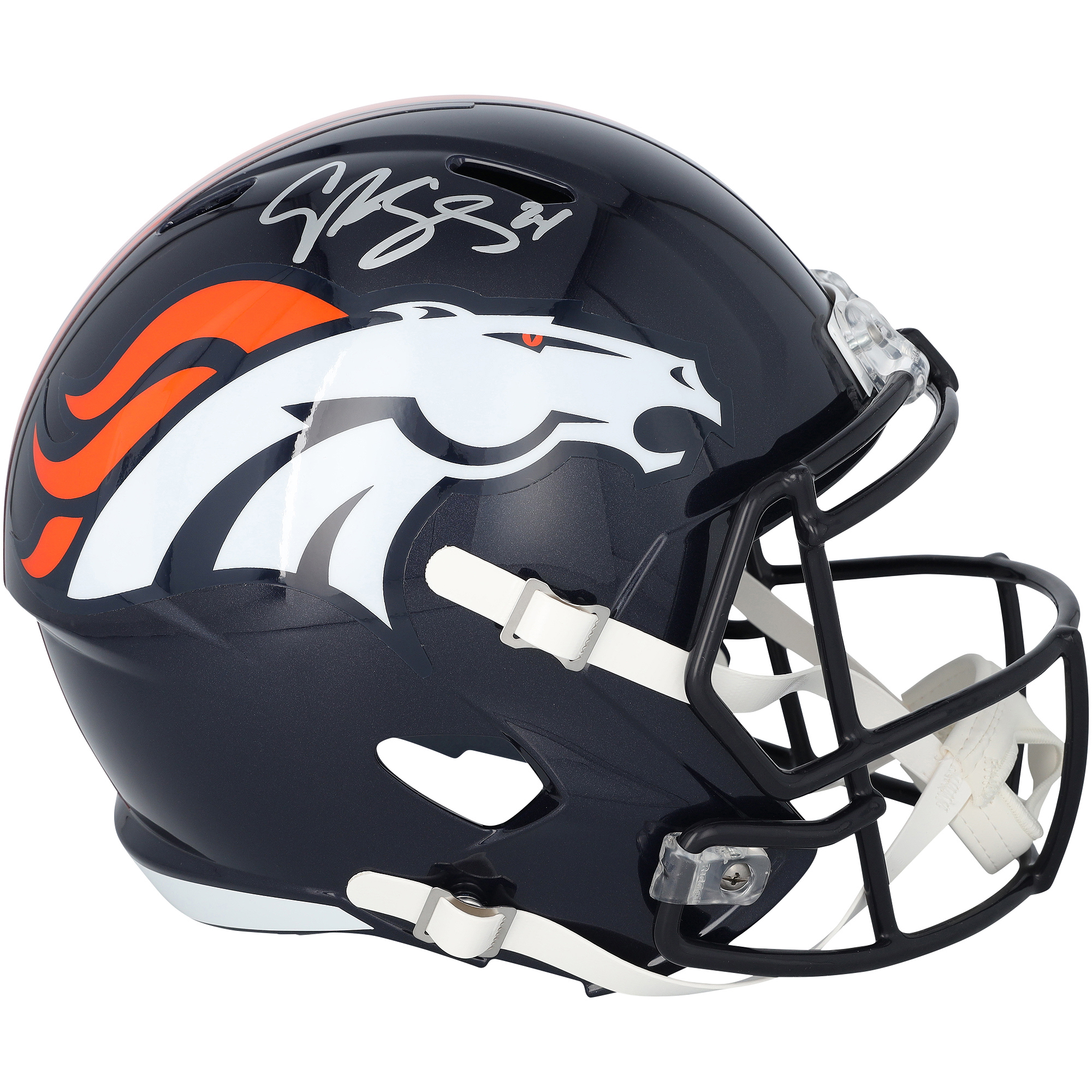 Champ Bailey Denver Broncos Autographed Riddell 1997-2023 Throwback Speed Replica Helmet