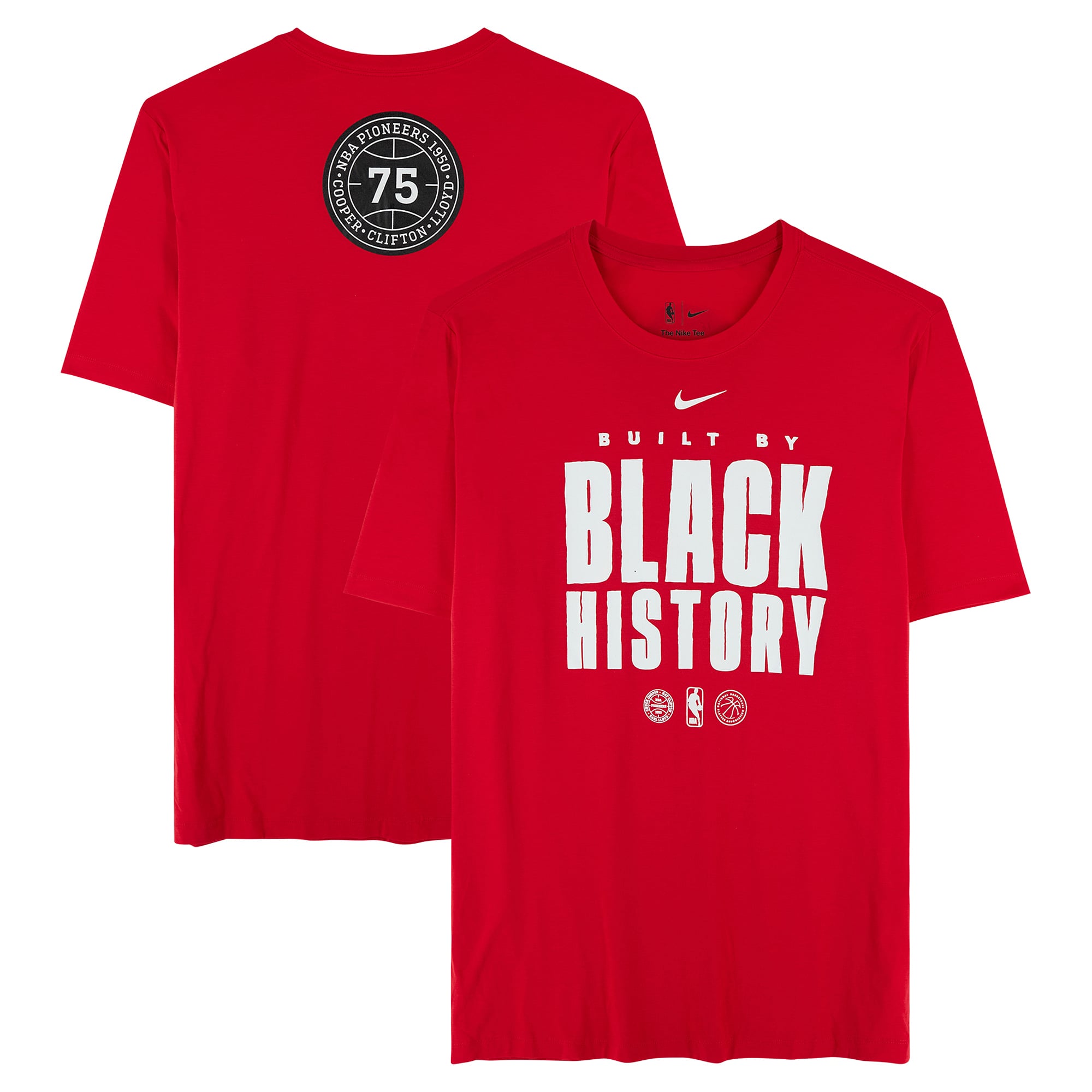 Atlanta Hawks Team-Issued Red "Black History Month" T-Shirt from the 2025-26 NBA Season - Size XLT