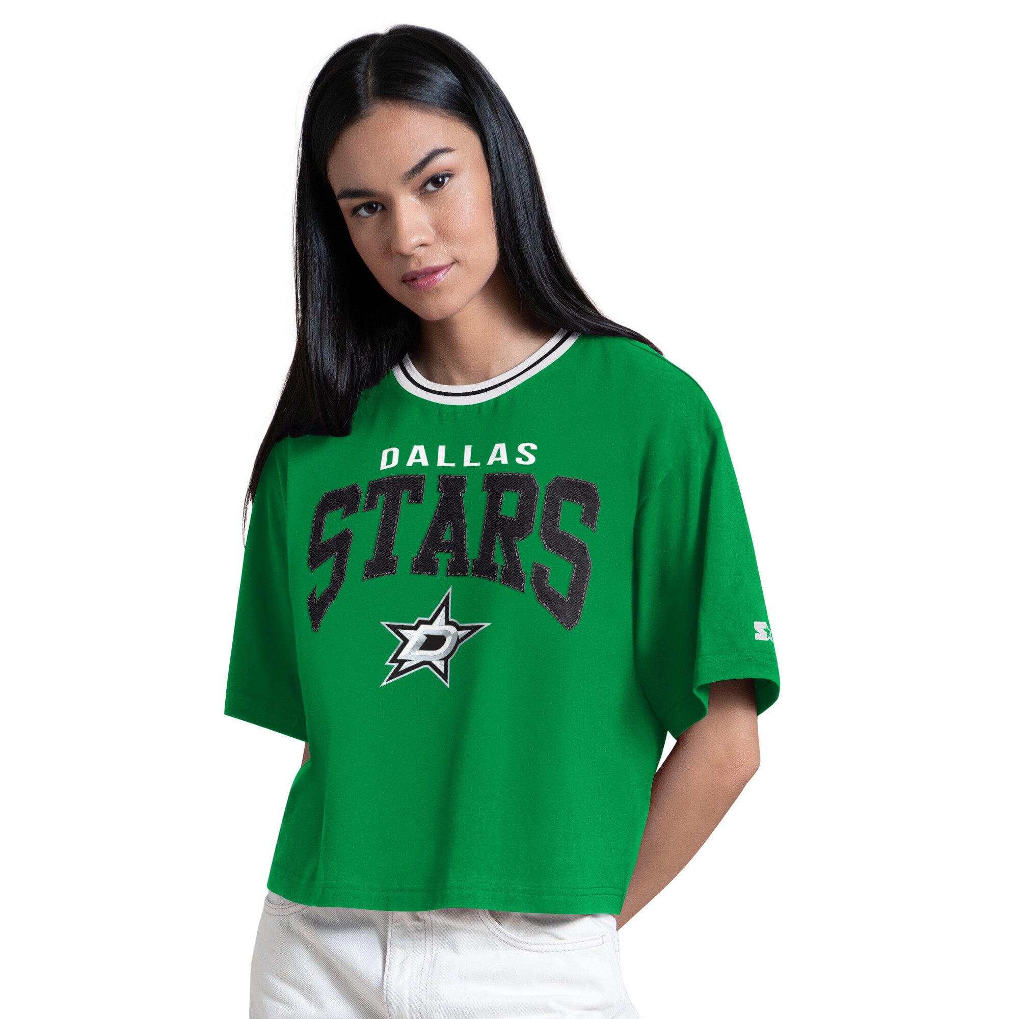 Women's Starter  Kelly Green Dallas Stars Ace Cropped T-Shirt