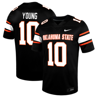 Men's Nike Wyatt Young Black Oklahoma State Cowboys Alternate Game Jersey