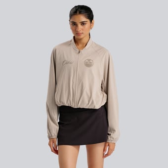 Women's lululemon Downtown Tan Edmonton Oilers Breezily Bomber Jacket
