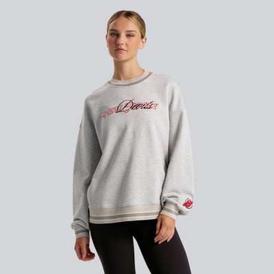 Women's lululemon Heathered Core Ultra Light Grey New Jersey Devils Perfectly Oversized Hip-Length Ringer Sweatshirt
