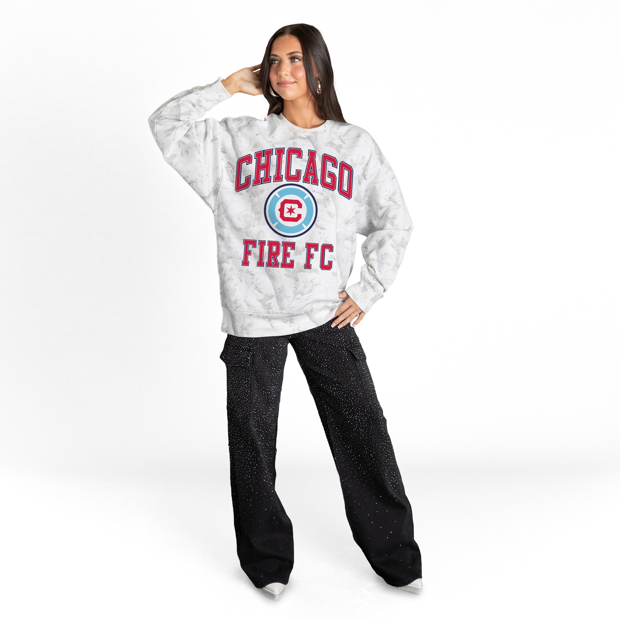 Women's Gameday Couture White Chicago Fire Refined Rivalry Premium Sweatshirt