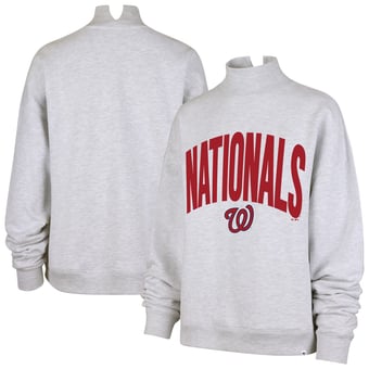 Women's '47  Heather Gray Washington Nationals Subtle Muse Mock Neck Sweatshirt