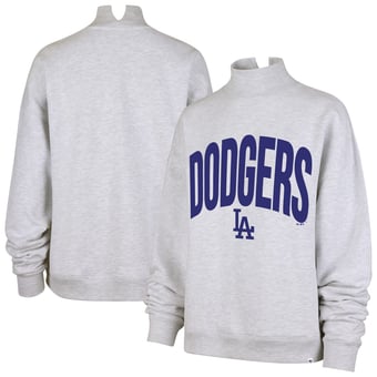 Women's '47  Heather Gray Los Angeles Dodgers Subtle Muse Mock Neck Sweatshirt