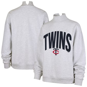 Women's '47  Heather Gray Minnesota Twins Subtle Muse Mock Neck Sweatshirt