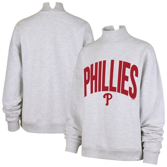 Women's '47  Heather Gray Philadelphia Phillies Subtle Muse Mock Neck Sweatshirt