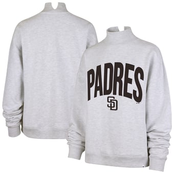 Women's '47  Heather Gray San Diego Padres Subtle Muse Mock Neck Sweatshirt
