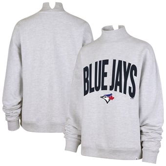 Women's '47  Heather Gray Toronto Blue Jays Subtle Muse Mock Neck Sweatshirt
