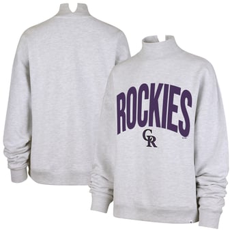 Women's '47  Heather Gray Colorado Rockies Subtle Muse Mock Neck Sweatshirt