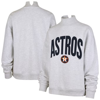 Women's '47  Heather Gray Houston Astros Subtle Muse Mock Neck Sweatshirt