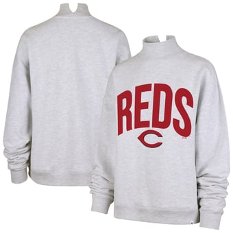 Women's '47  Heather Gray Cincinnati Reds Subtle Muse Mock Neck Sweatshirt