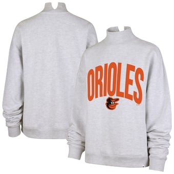 Women's '47  Heather Gray Baltimore Orioles Subtle Muse Mock Neck Sweatshirt