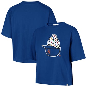 Women's '47  Royal New York Mets Ice Cream Helmet T-Shirt
