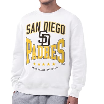 Men's Starter  White San Diego Padres Center Squeeze Fleece Sweatshirt