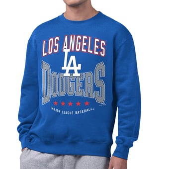 Men's Starter  Royal Los Angeles Dodgers Center Squeeze Fleece Sweatshirt