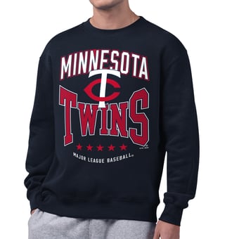 Men's Starter  Navy Minnesota Twins Center Squeeze Fleece Sweatshirt