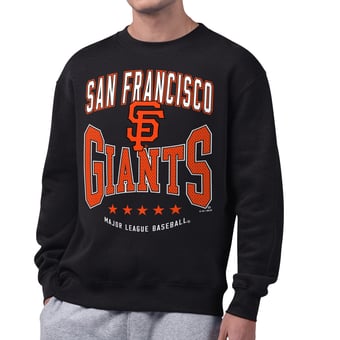 Men's Starter  Black San Francisco Giants Center Squeeze Fleece Sweatshirt