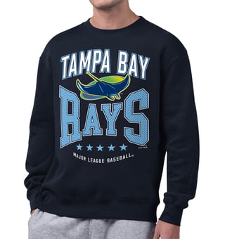 Men's Starter  Navy Tampa Bay Rays Center Squeeze Fleece Sweatshirt