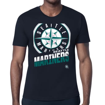 Men's Starter  Navy Seattle Mariners Logo Zoom T-Shirt