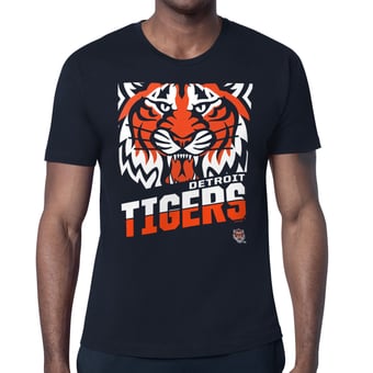 Men's Starter  Navy Detroit Tigers Logo Zoom T-Shirt