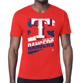 Men's Starter  Red Texas Rangers Logo Zoom T-Shirt