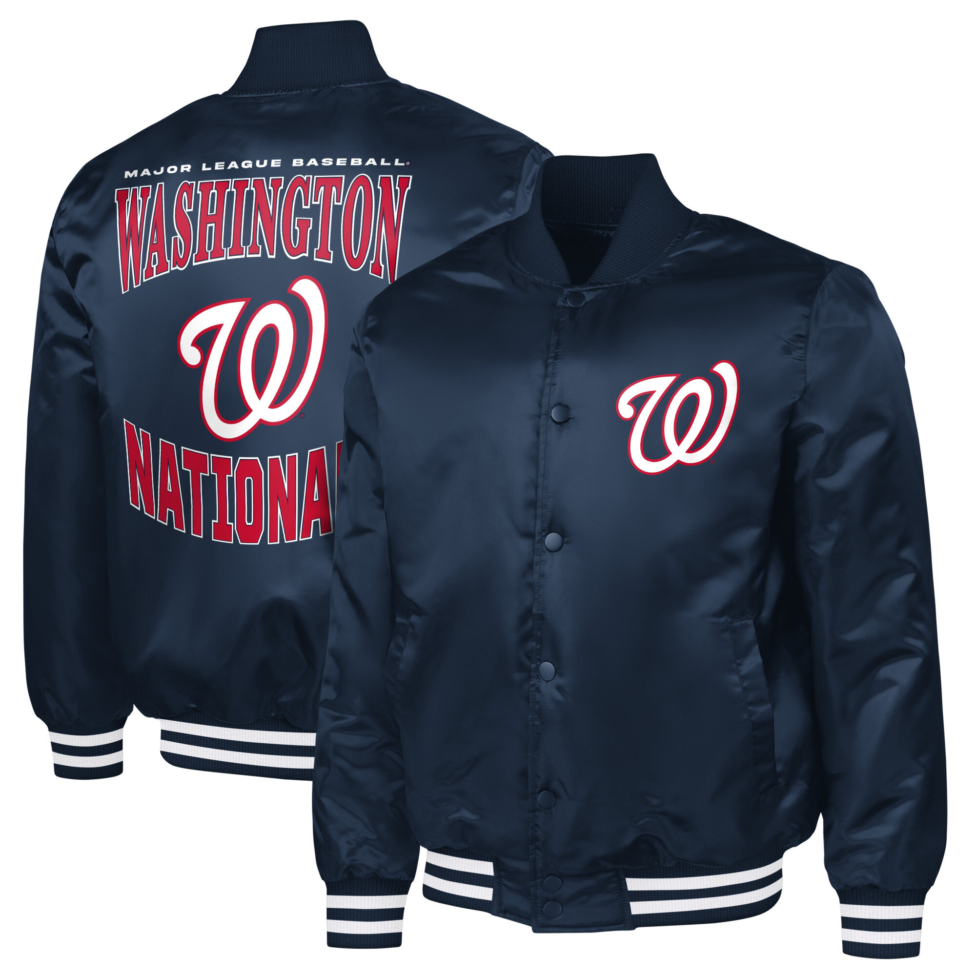 Men's G-III Sports by Carl Banks  Navy Washington Nationals Adaptive Full-Snap Varsity Jacket