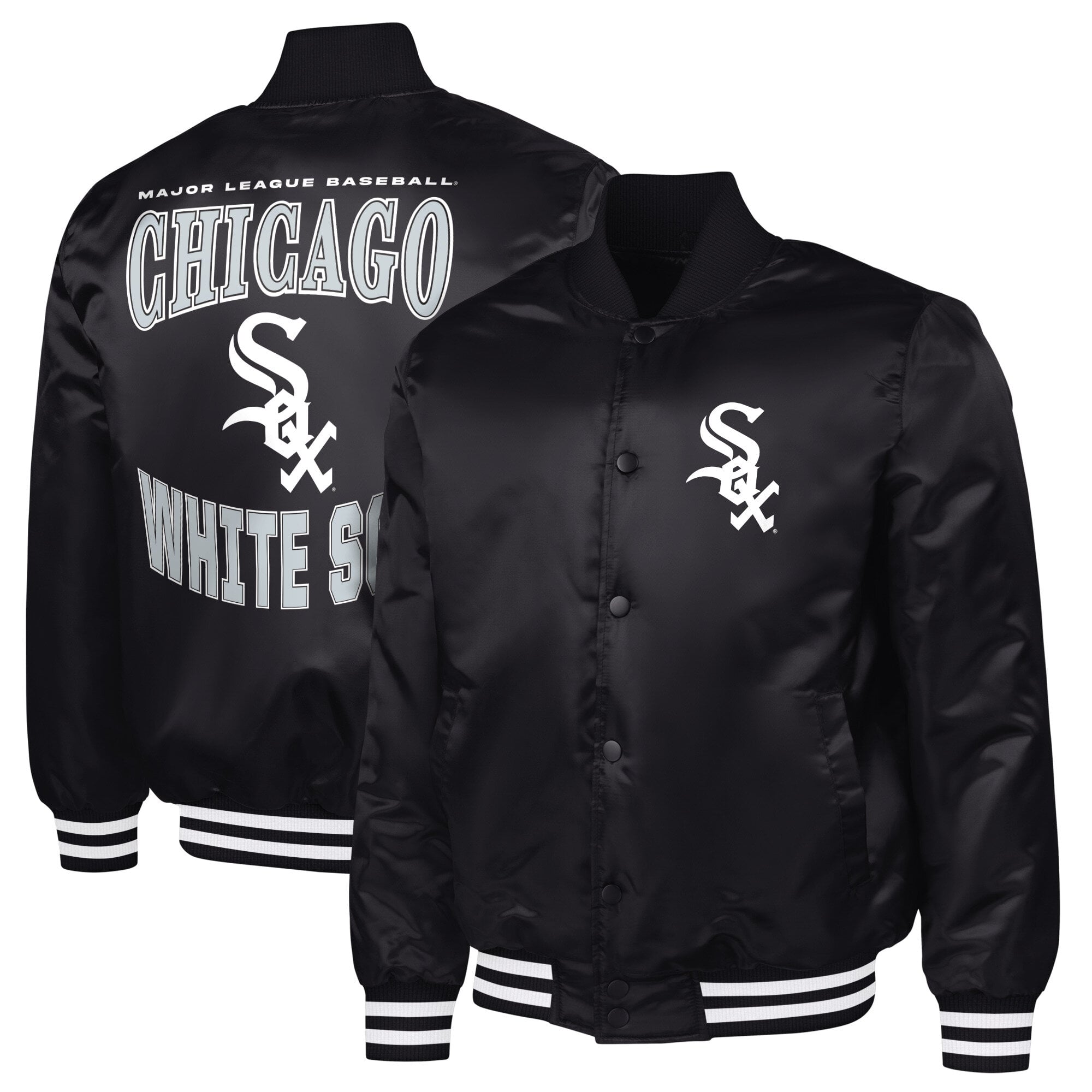 Men's G-III Sports by Carl Banks  Black Chicago White Sox Adaptive Full-Snap Varsity Jacket