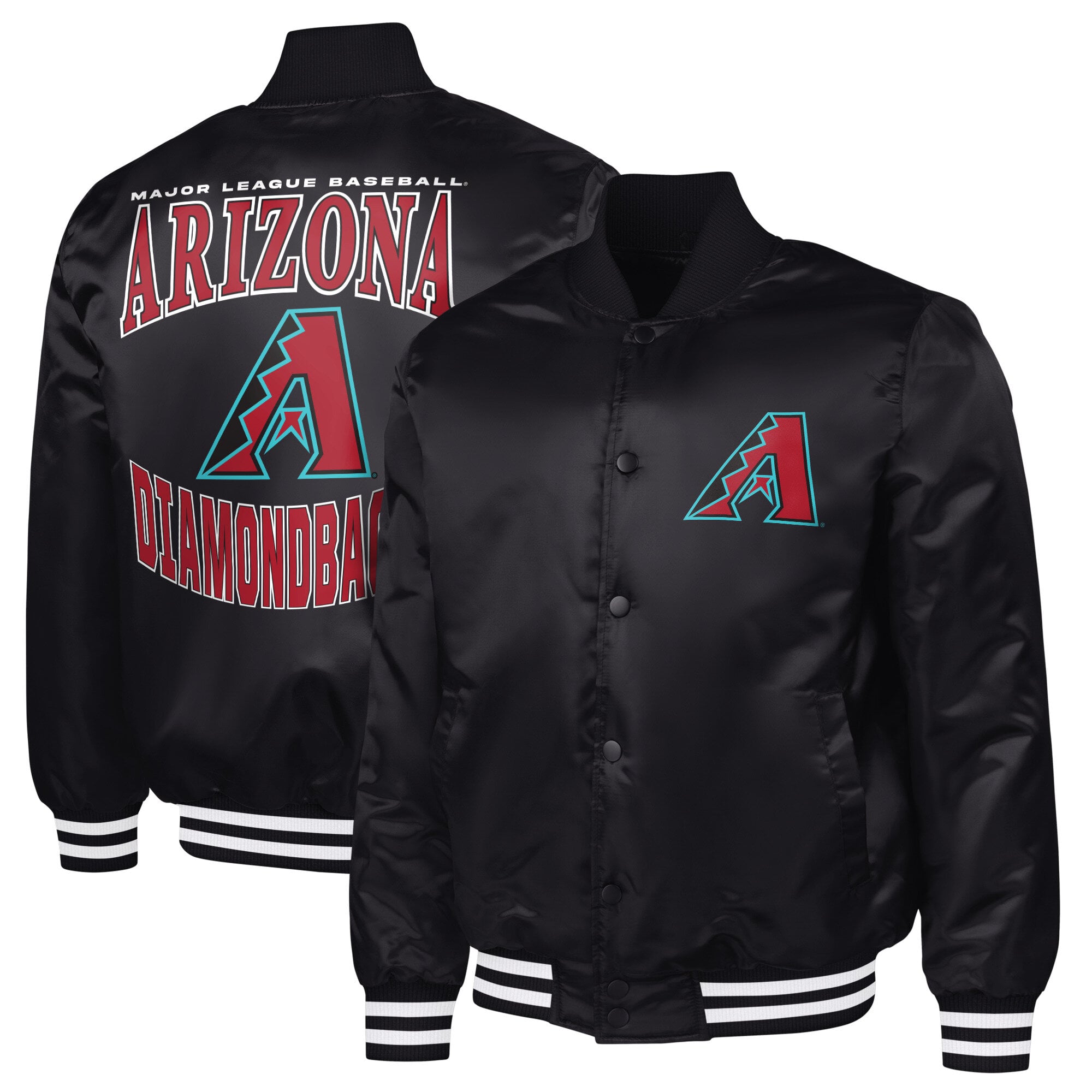 Men's G-III Sports by Carl Banks  Black Arizona Diamondbacks Adaptive Full-Snap Varsity Jacket