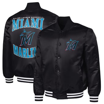 Men's G-III Sports by Carl Banks  Black Miami Marlins Adaptive Full-Snap Varsity Jacket
