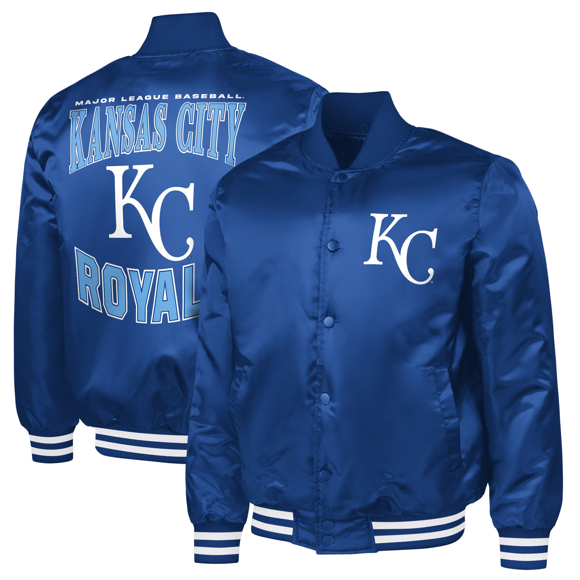 Men's Starter Royal Kansas City Royals Adaptive Full-Snap Varsity Jacket