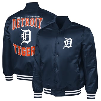 Men's G-III Sports by Carl Banks  Navy Detroit Tigers Adaptive Full-Snap Varsity Jacket