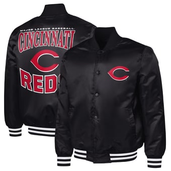 Men's G-III Sports by Carl Banks  Black Cincinnati Reds Adaptive Full-Snap Varsity Jacket
