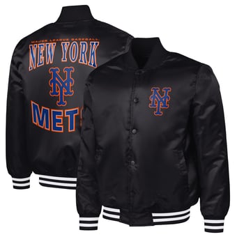 Men's G-III Sports by Carl Banks  Black New York Mets Adaptive Full-Snap Varsity Jacket