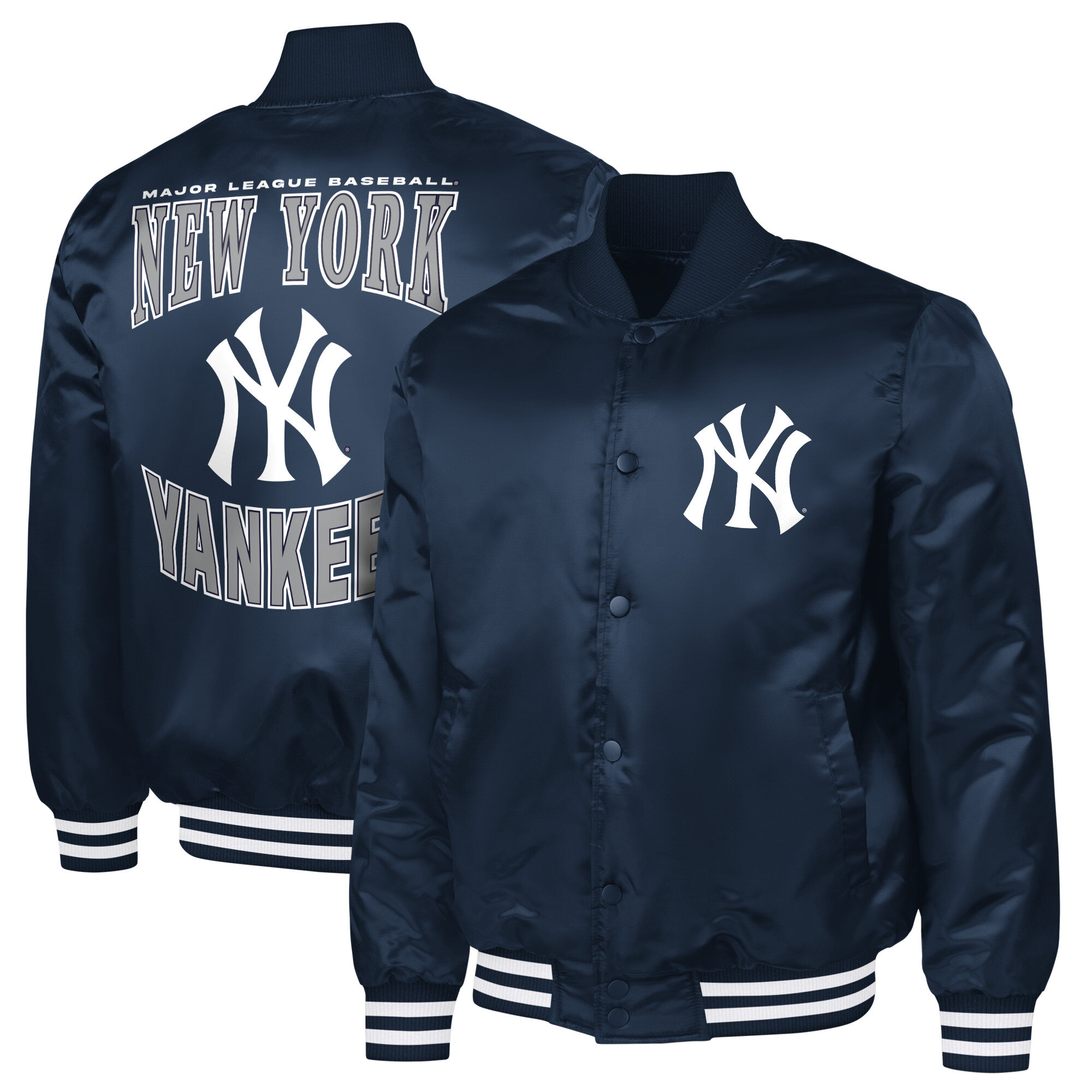 Men's G-III Sports by Carl Banks  Navy New York Yankees Adaptive Full-Snap Varsity Jacket