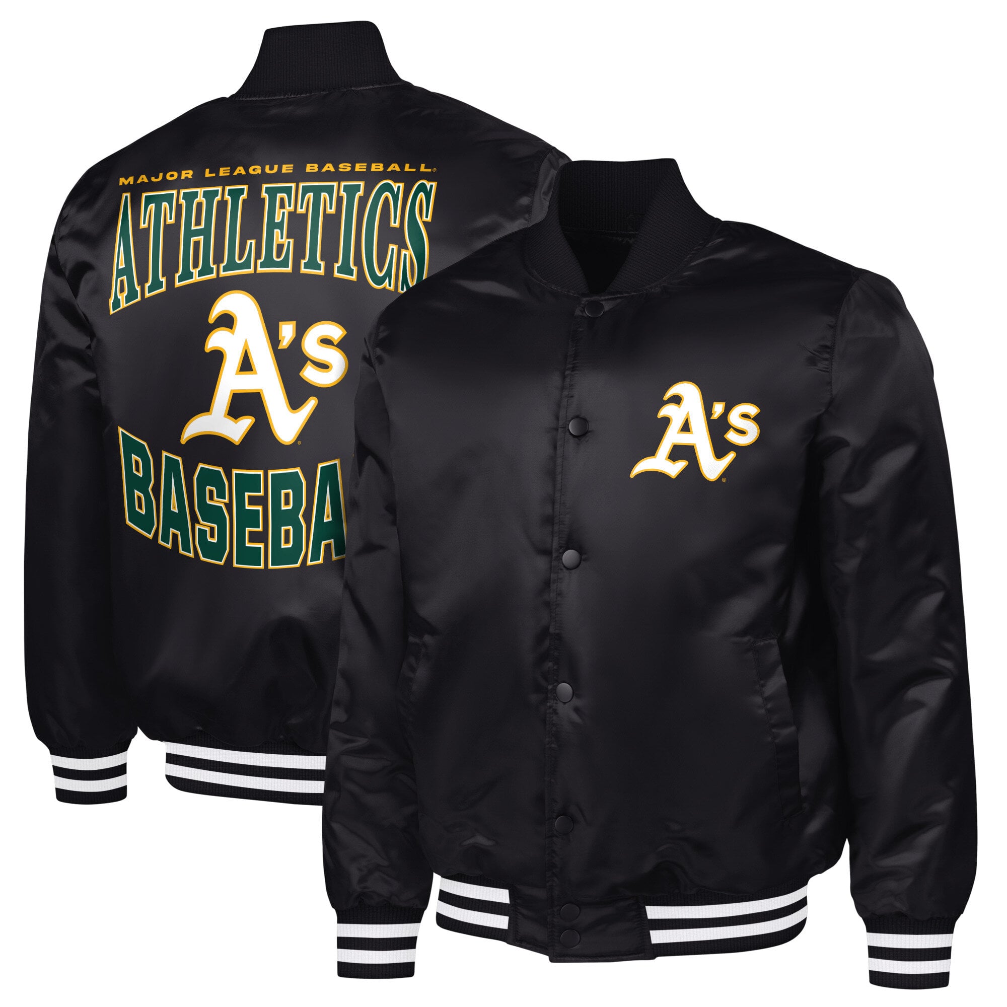 Men's G-III Sports by Carl Banks  Black Athletics Adaptive Full-Snap Varsity Jacket