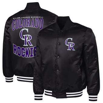 Men's G-III Sports by Carl Banks  Black Colorado Rockies Adaptive Full-Snap Varsity Jacket