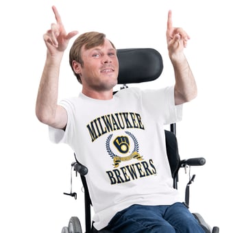 Men's G-III Sports by Carl Banks  White Milwaukee Brewers Adaptive Team Laurel T-Shirt