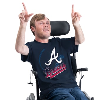 Men's G-III Sports by Carl Banks  Navy Atlanta Braves Adaptive Shadow Pitch T-Shirt
