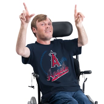 Men's G-III Sports by Carl Banks  Navy Los Angeles Angels Adaptive Shadow Pitch T-Shirt