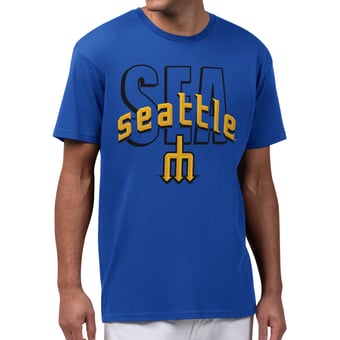 Men's Starter  Royal Seattle Mariners City Connect Abbreviation T-Shirt
