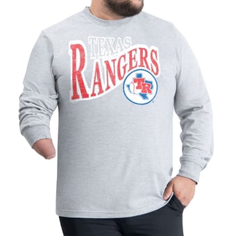 Men's G-III Sports by Carl Banks  Gray Texas Rangers Adaptive Twisted Team Long Sleeve T-Shirt
